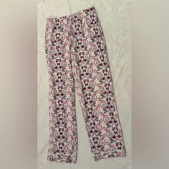 Envogue Women’s XL Swan & Ribbon Pink White Pajama Set Super Soft - NWT - Picture 4 of 7